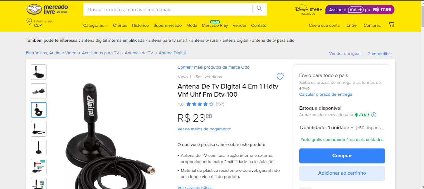 Pagina de anunciante exemplo