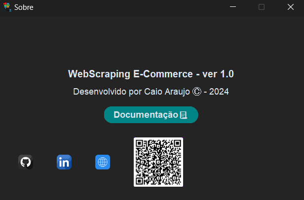 Tela sobre o aplicativo